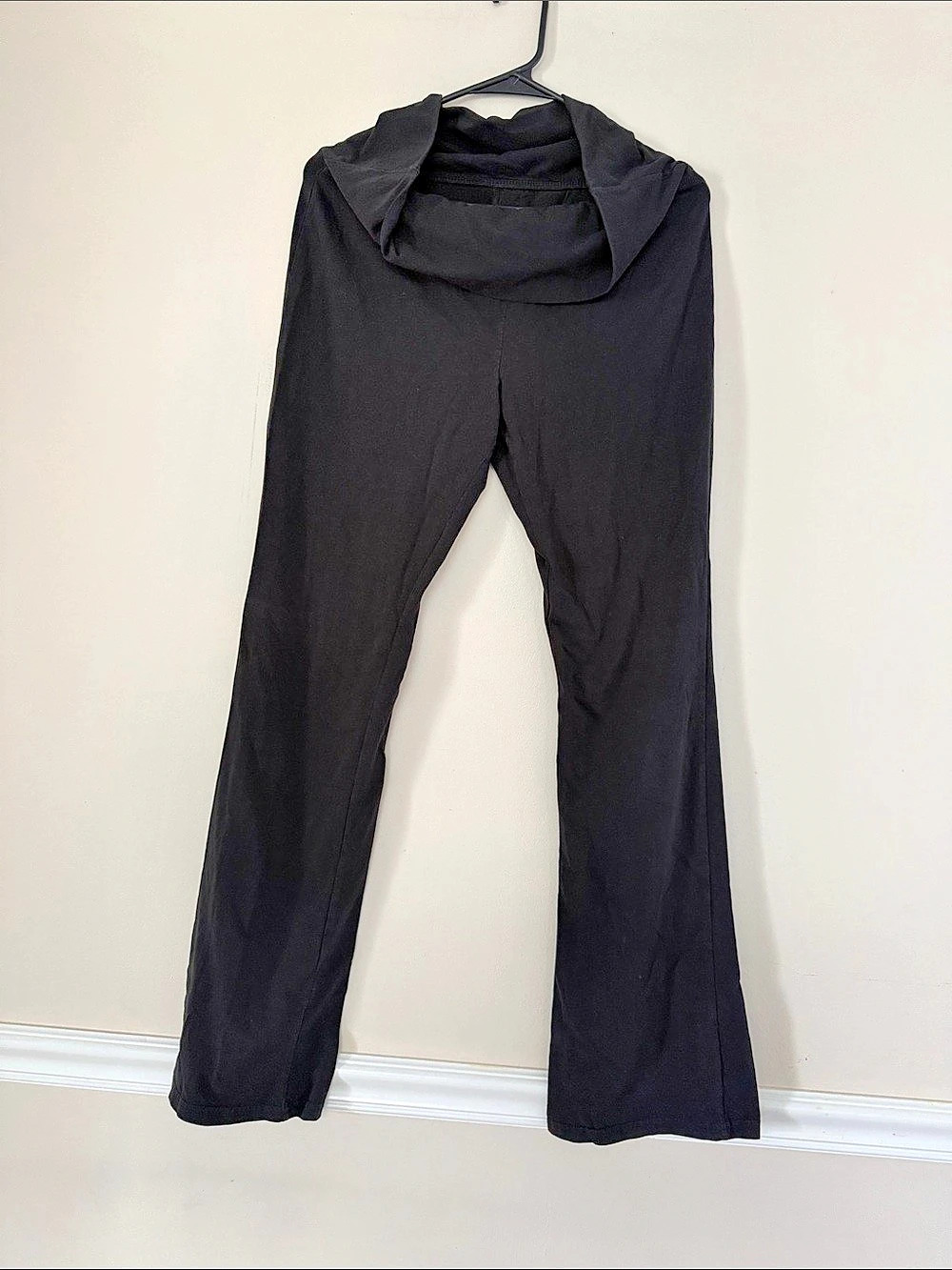 Foldover-Waist Flared Pant Black